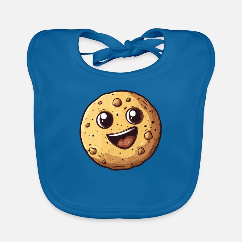 Cheerful cookie with a smile Organic Baby Bibs