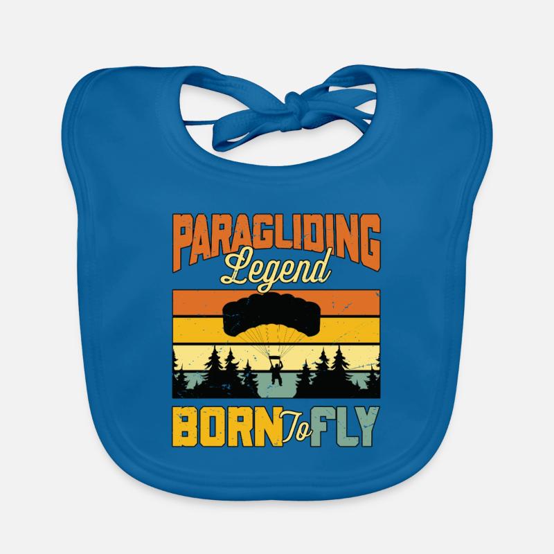 Paragliding Paraglider Legend Born To Fly Skydiver Organic Baby Bibs