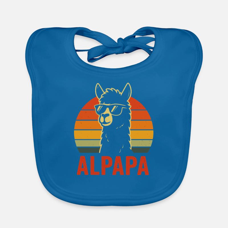 Funny Alpaca Dad Organic Baby Bibs
