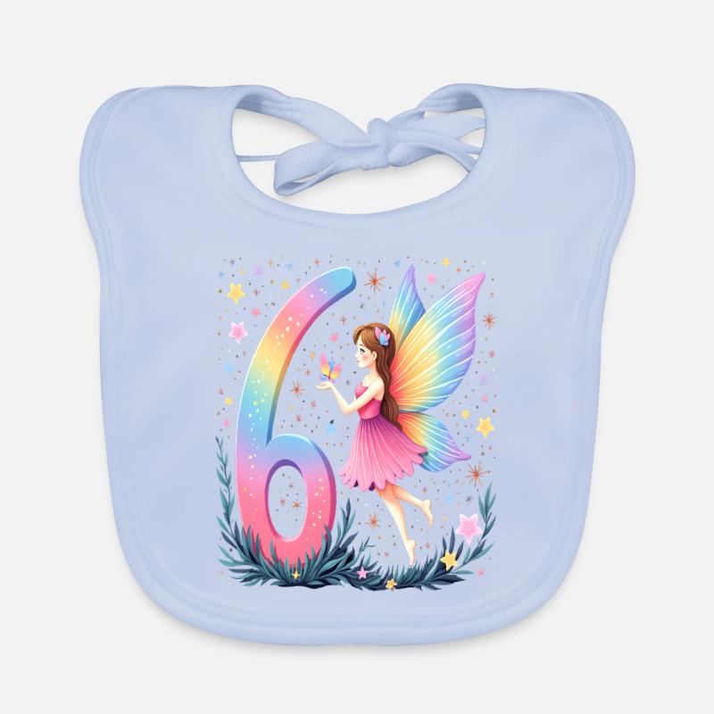 Süße Fee 6. Geburtstag für Mädchen Baby Bio-Lätzchen