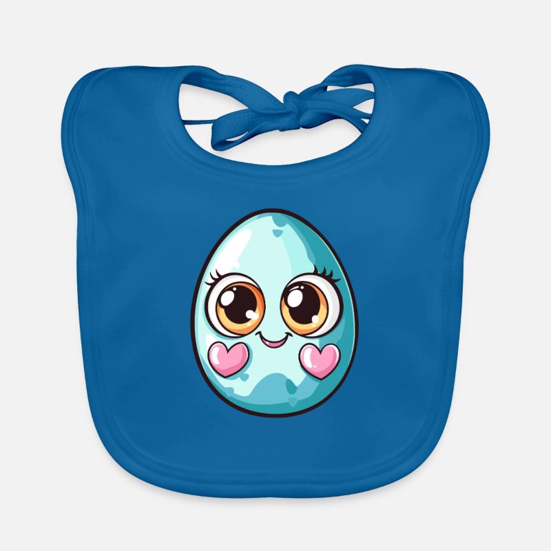 Oeuf mignon à points bleus Bavoir bio Bébé