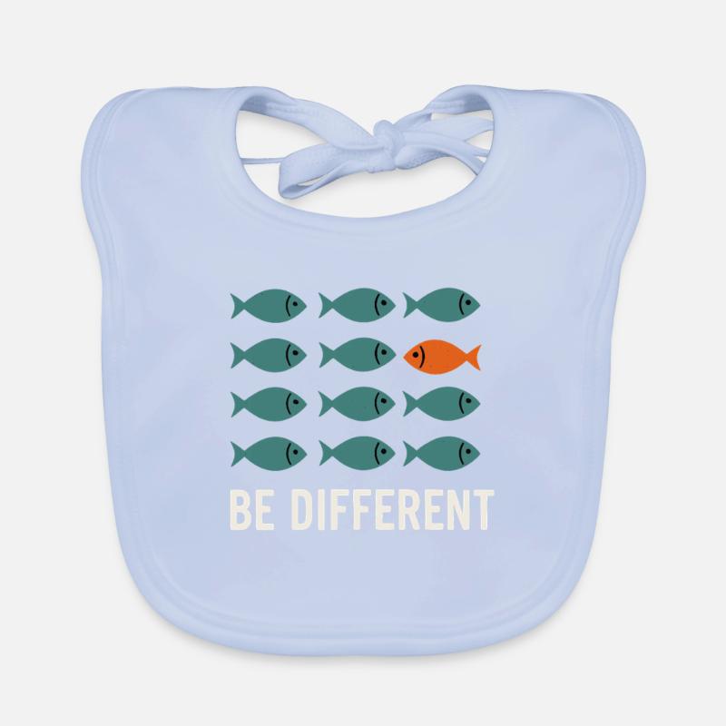 Be Different - Anders sein Fisch Design Baby Bio-Lätzchen