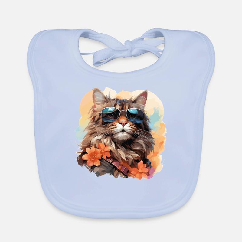 Chat hawaïen avec du style Bavoir bio Bébé