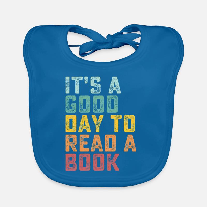 It's a good day to read a book Retro Organic Baby Bibs