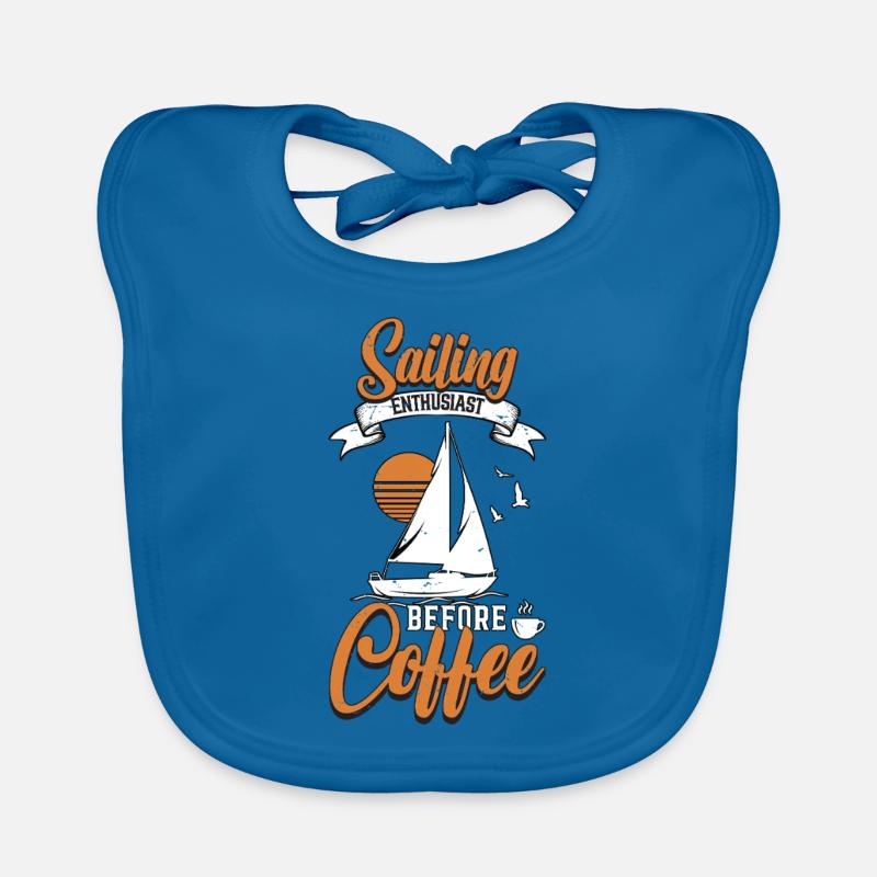 Sailing Enthusiast Before Boating Coffee Lover Baby Bio-Lätzchen