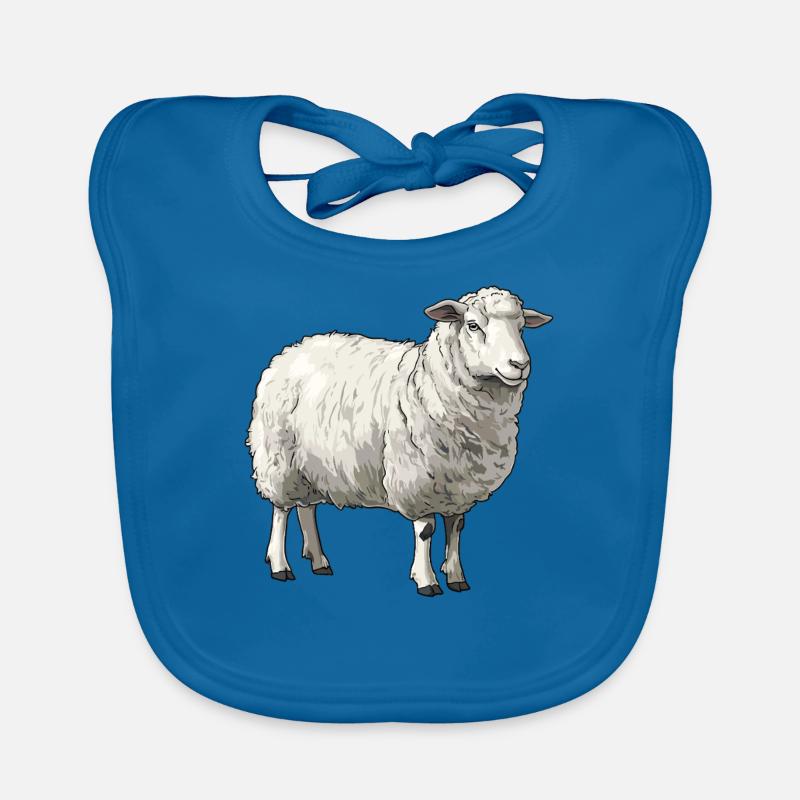 Mouton Mouton - Bavoir bio Bébé - bleu paon