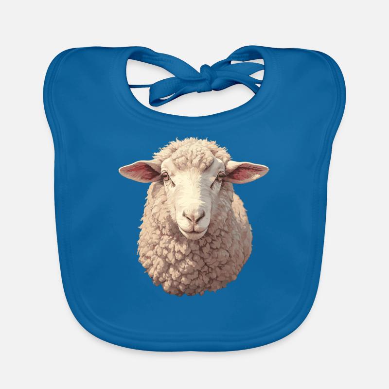 Mouton Mouton - Bavoir bio Bébé - bleu paon