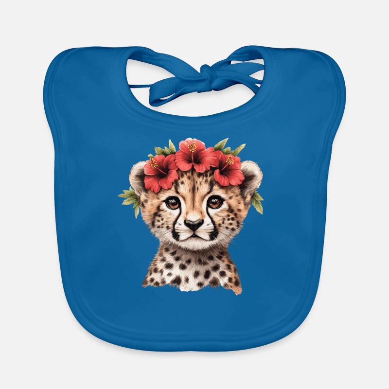 Guépard à l’hibiscus Bavoir bio Bébé