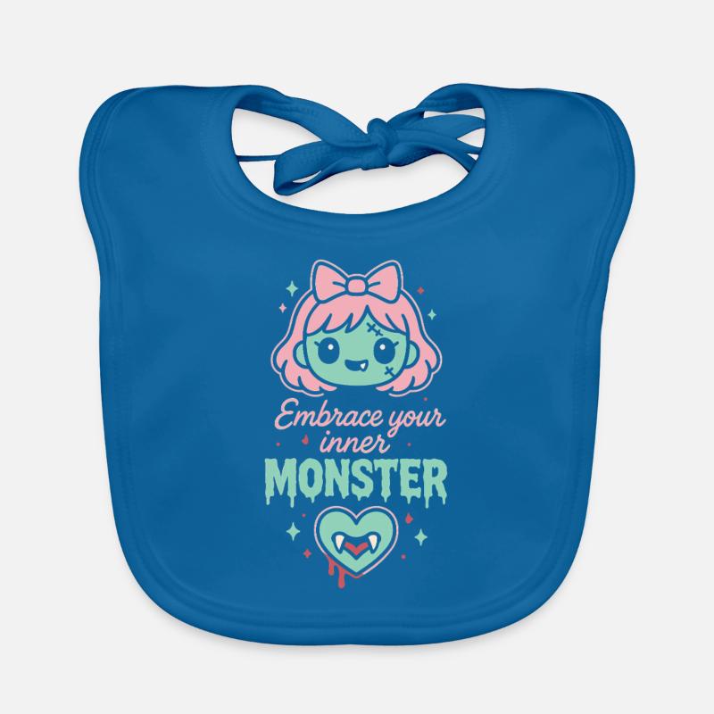 Kawaii Horreur Effrayant Mignon Pastel Goth Doux Effrayant Bavoir bio Bébé