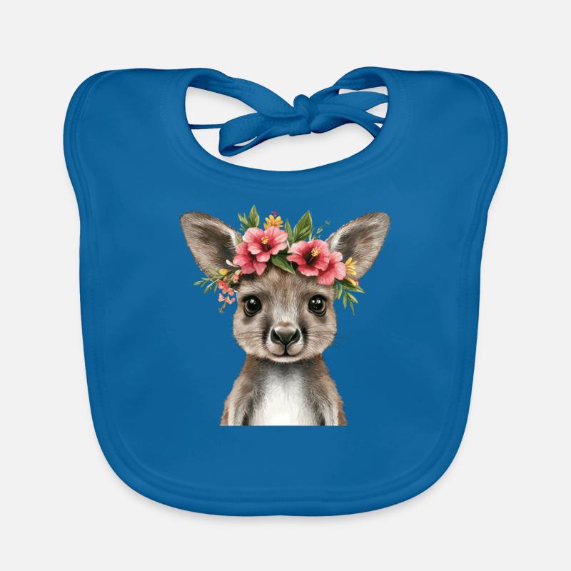 Flower kangaroo with a view Organic Baby Bibs