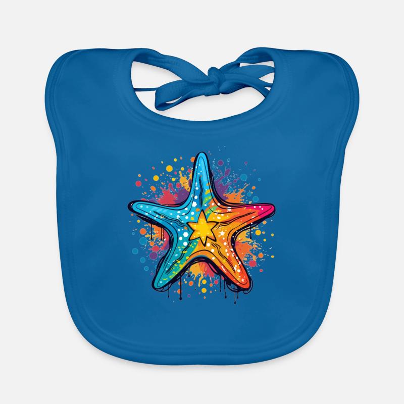 Style pop d’étoile de mer colorée Bavoir bio Bébé
