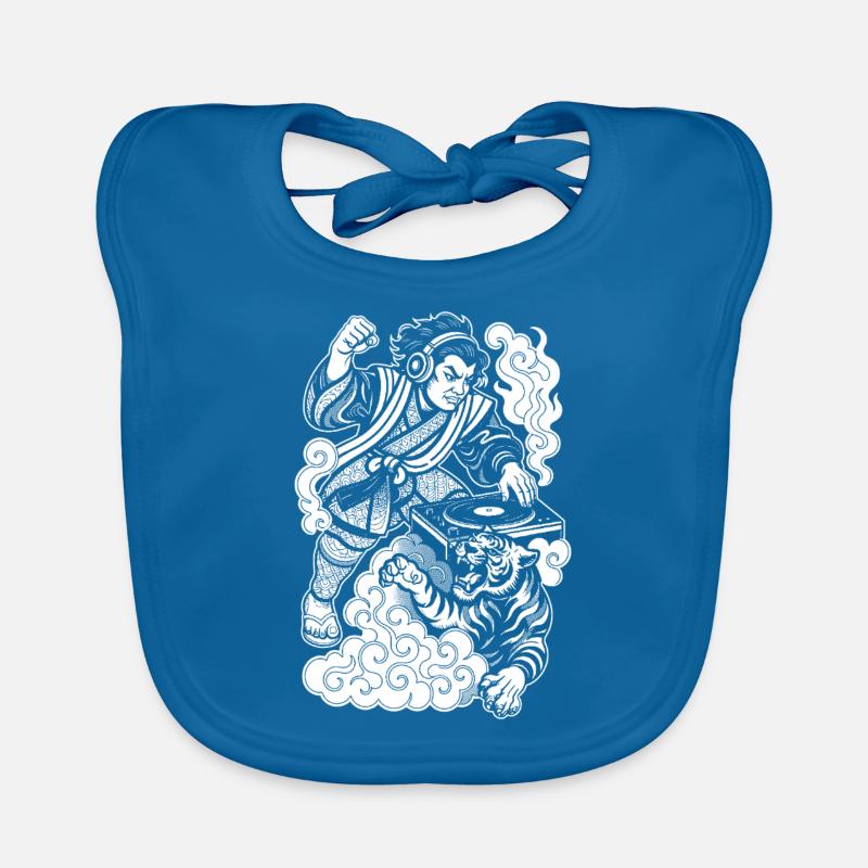 Samurai Shirt: Turntable with Techno & Tiger Organic Baby Bibs