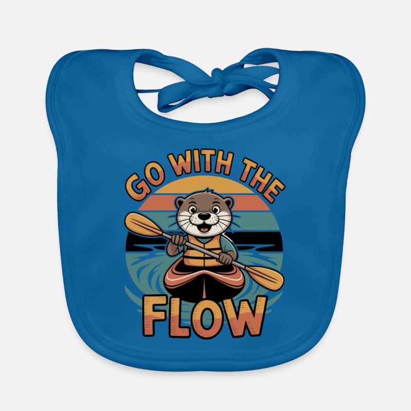 Funny Kayaking Beaver Organic Baby Bibs