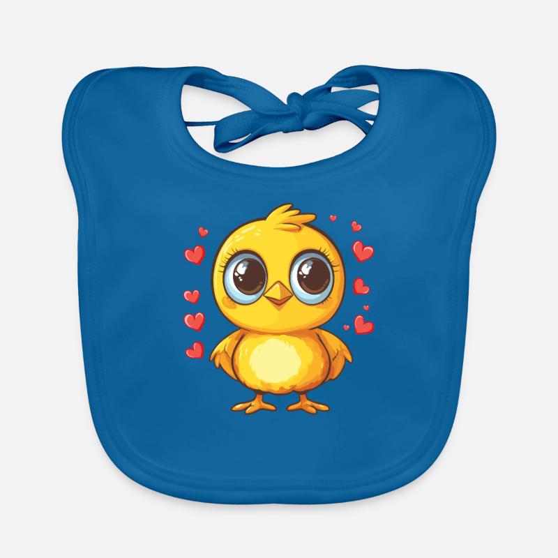 Chick with hearts Organic Baby Bibs