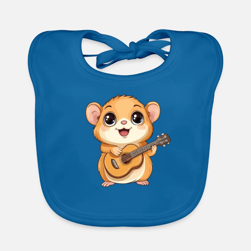 Hamster avec guitare Bavoir bio Bébé