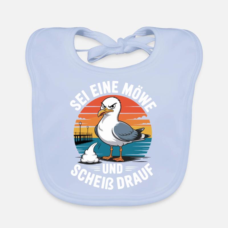 Sei Eine Möwe und Scheiß drauf Baby Bio-Lätzchen