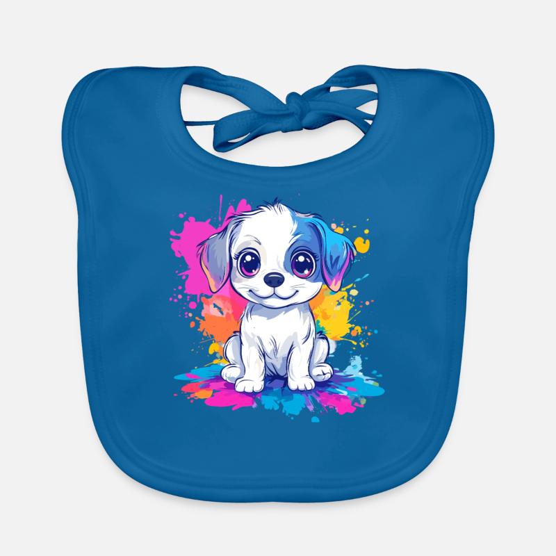 Chiot sur éclaboussure de peinture Bavoir bio Bébé
