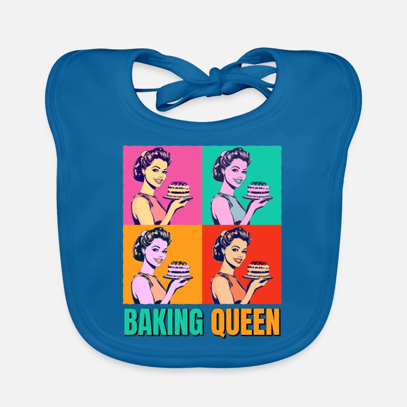 Cuisson Gâteau Cuisson Reine Cuisson Fée Boulanger Pop Art Bavoir bio Bébé