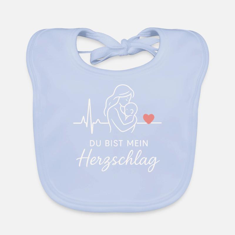 Herzschlag Design Mama Liebe Kind Mutter Muttertag Baby Bio-Lätzchen