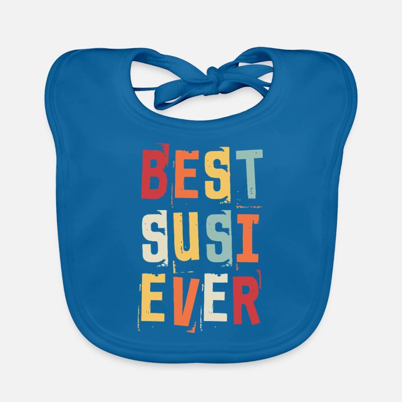 Beste Susi Ever Retro Vorname Text Spruch Baby Bio-Lätzchen