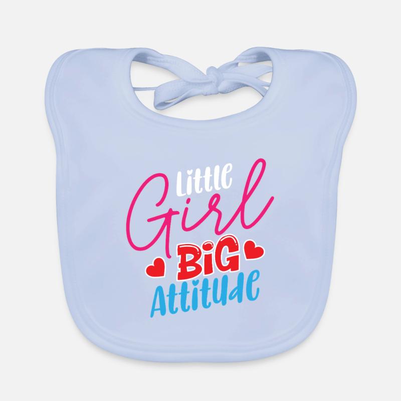 Kleines Mädchen Big Attitude – Lustiges freches Mädchen Geschenk Baby Bio-Lätzchen