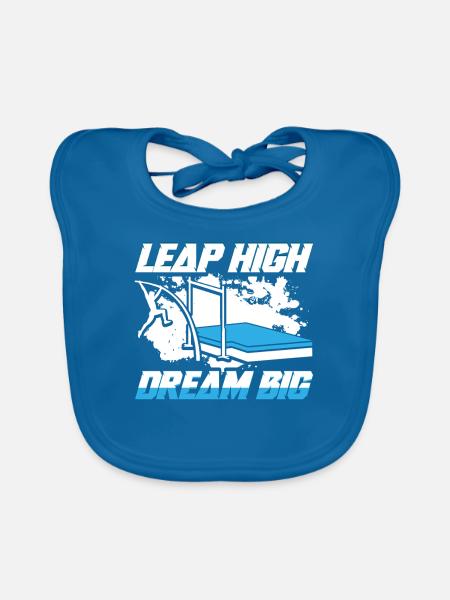 Pole vault Pole vault Pole vaulter - Organic Baby Bibs - peacock-blue - Front