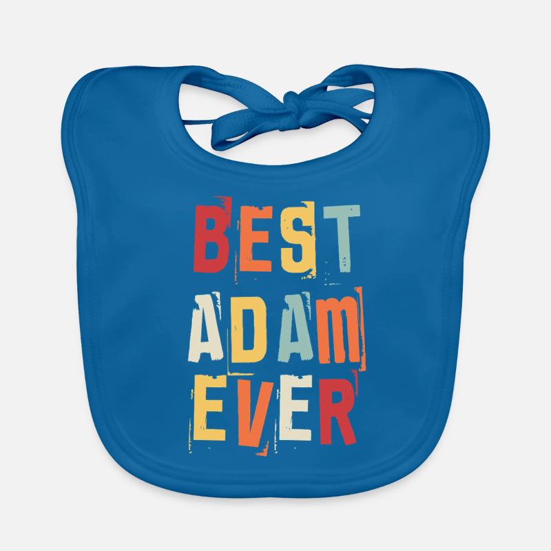 Best Adam Ever Retro First Name Text Saying Organic Baby Bibs