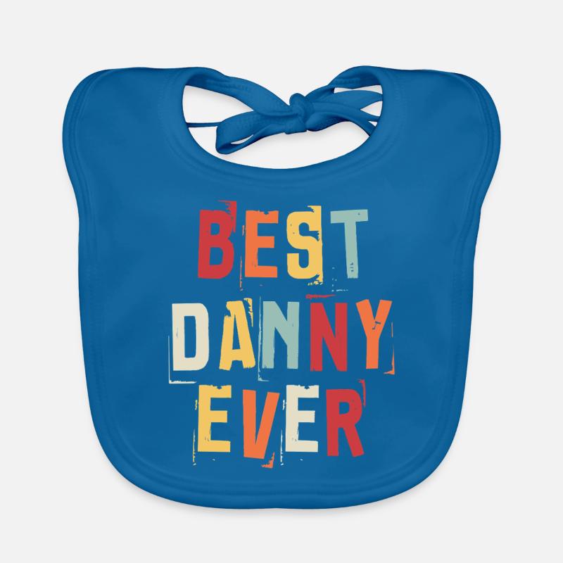 Best Danny Ever Retro First Name Text Saying Organic Baby Bibs