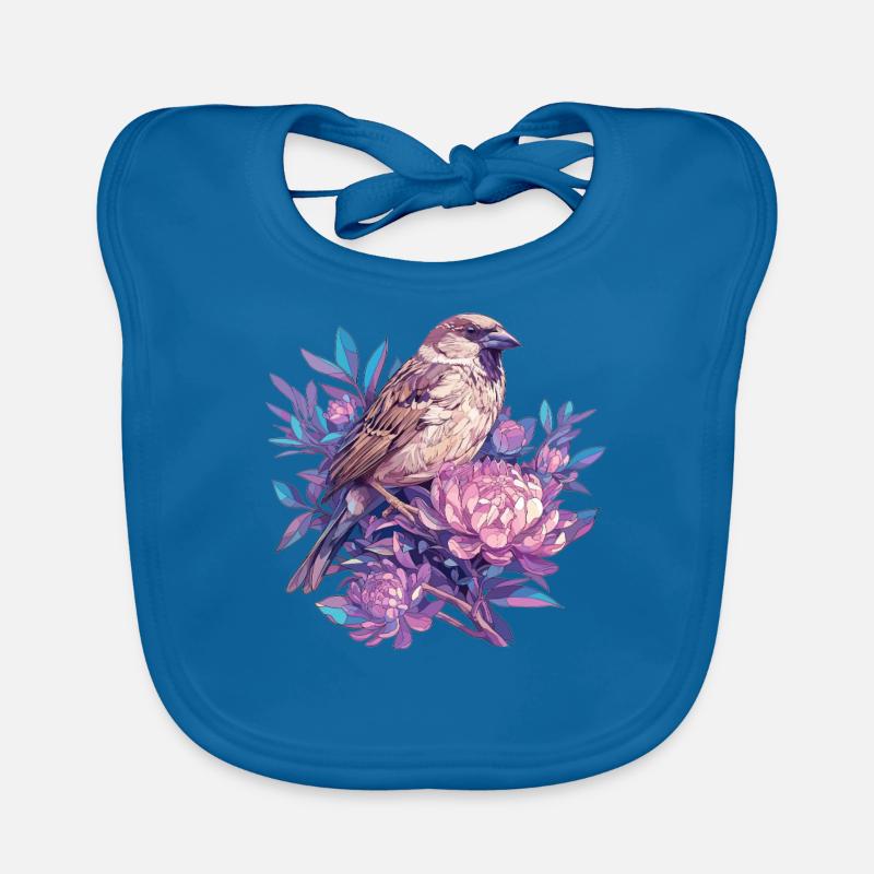 Spatzen Spatz - Baby Bio-Lätzchen - Pfauenblau