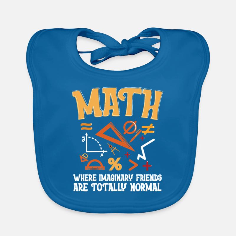 Math Math Teacher Math Imaginary Friends - Organic Baby Bibs - peacock-blue