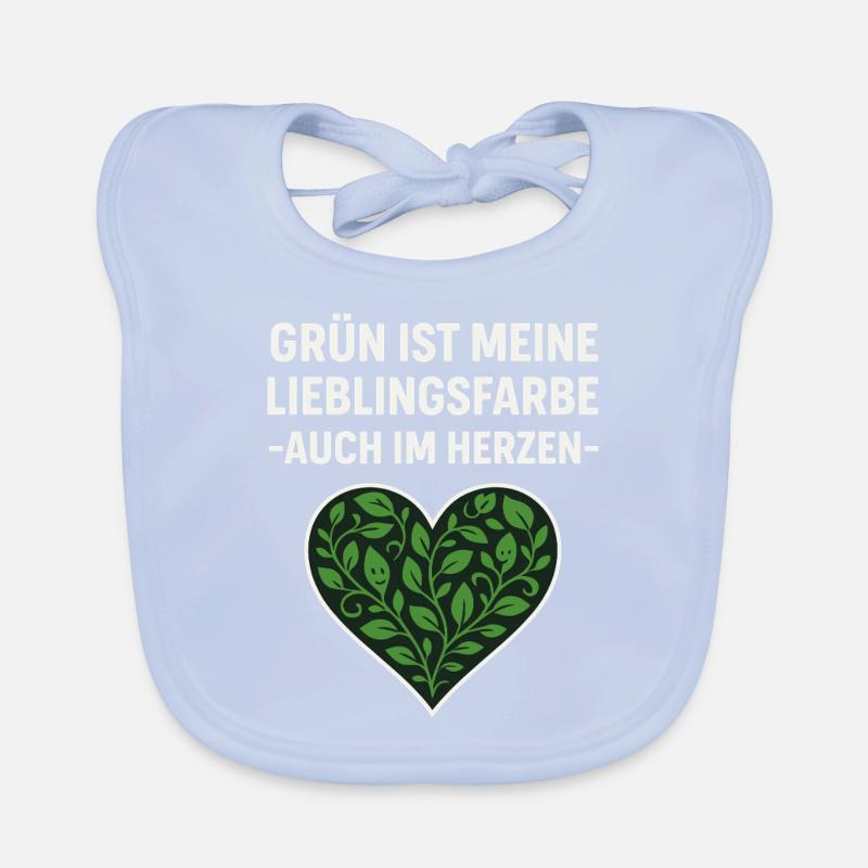 Le vert est ma couleur préférée de chemise en forme de cœur Bavoir bio Bébé