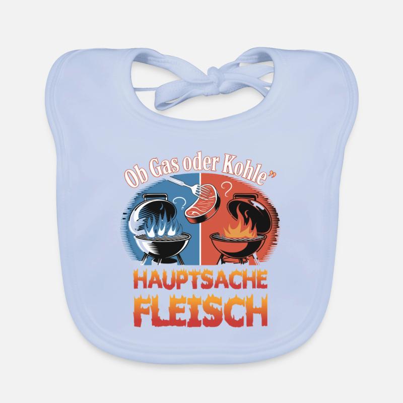 Ob Gas Oder Kohle Hauptsache Fleisch Grill Baby Bio-Lätzchen