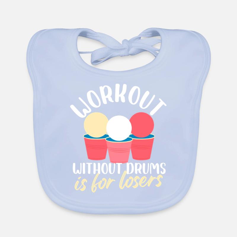 Fun Workout Drums Design Organic Baby Bibs