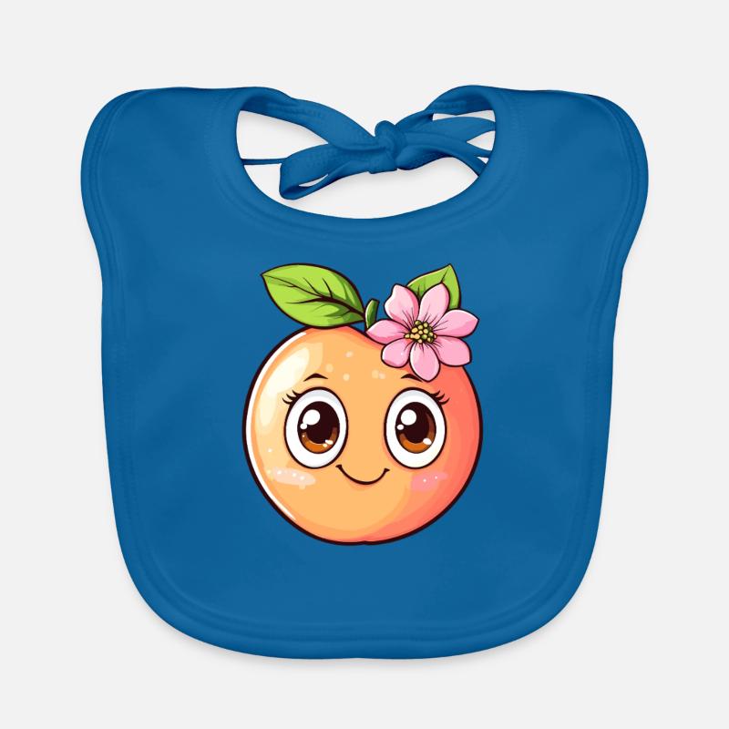 Peach with blossom Organic Baby Bibs
