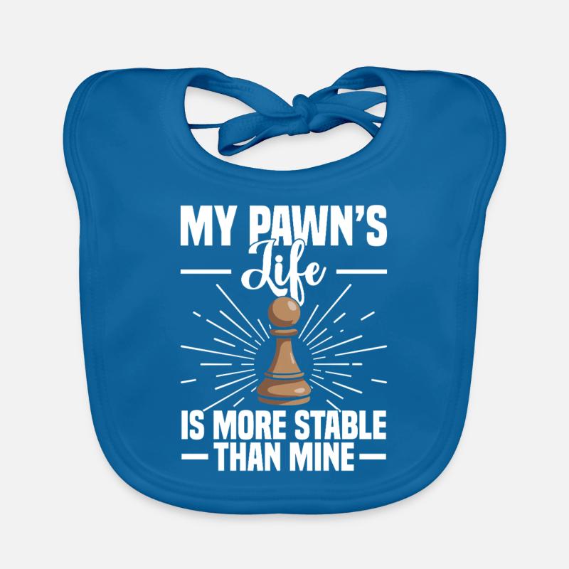 Chess Game Night Pawn Pieces Checkerboard Organic Baby Bibs
