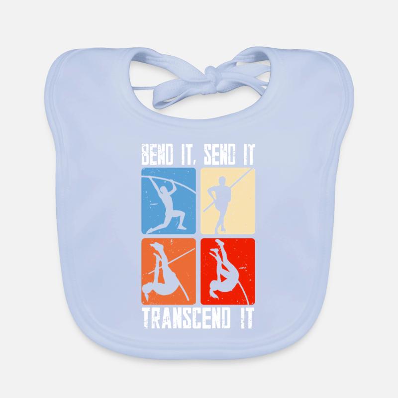 Pole vault Bend it send it transcend it Organic Baby Bibs