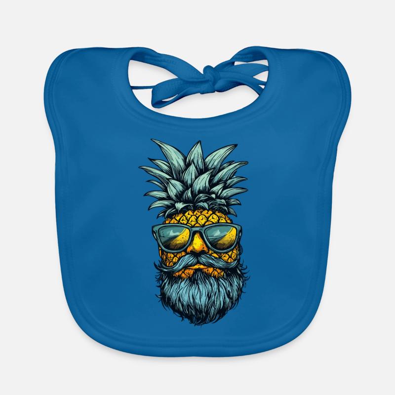 Pineapple with beard Organic Baby Bibs