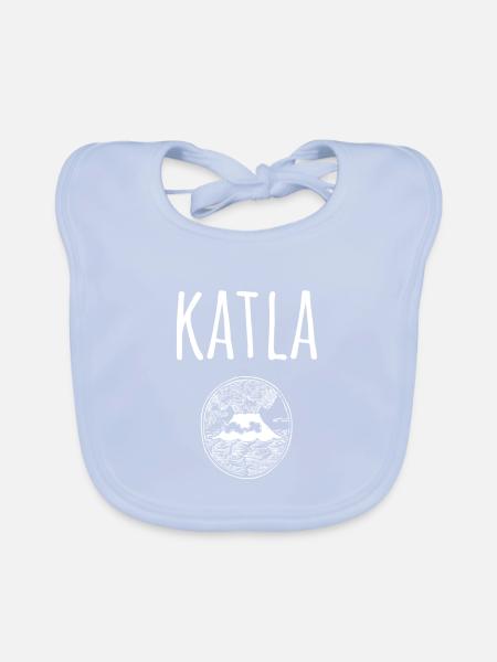 Katla Souvenir Vulkan - Baby Bio-Lätzchen - sky Blue - Vorne