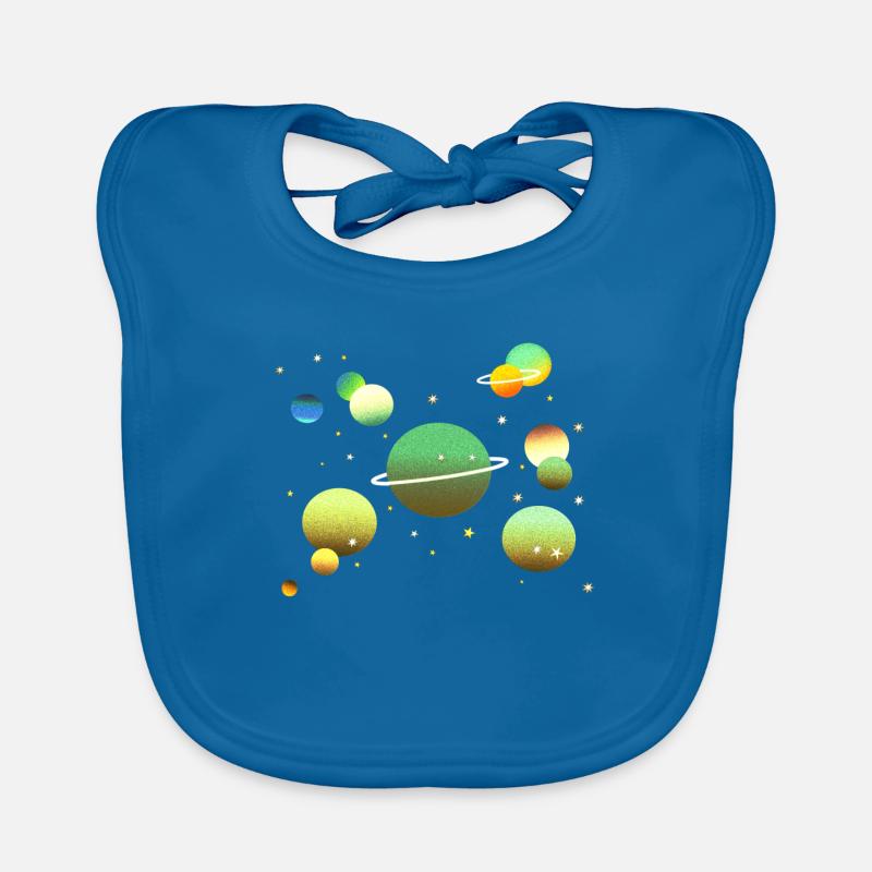 Space Galaxy Planet Stars Organic Baby Bibs