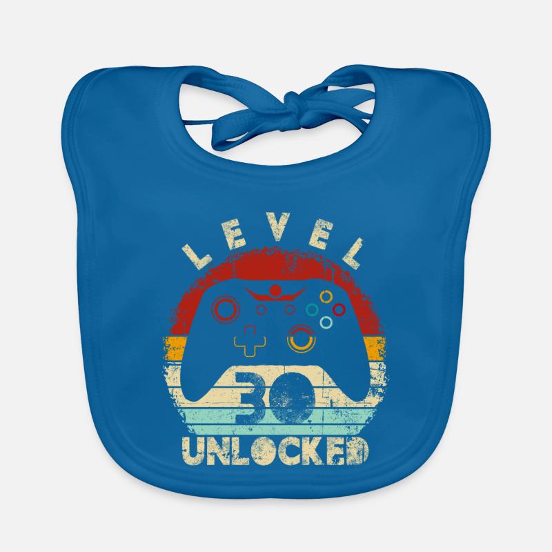Level Unlocked Controller Retro Organic Baby Bibs