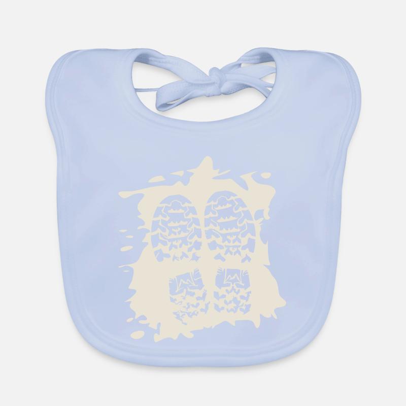 Twin Trails - Shoe Prints [White] Organic Baby Bibs