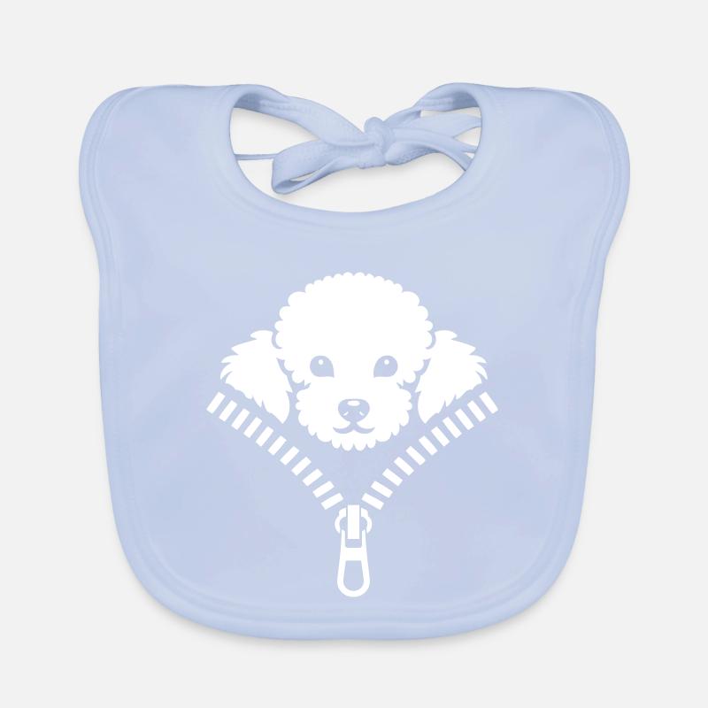 Petit caniche caché dans une fermeture éclair Bavoir bio Bébé