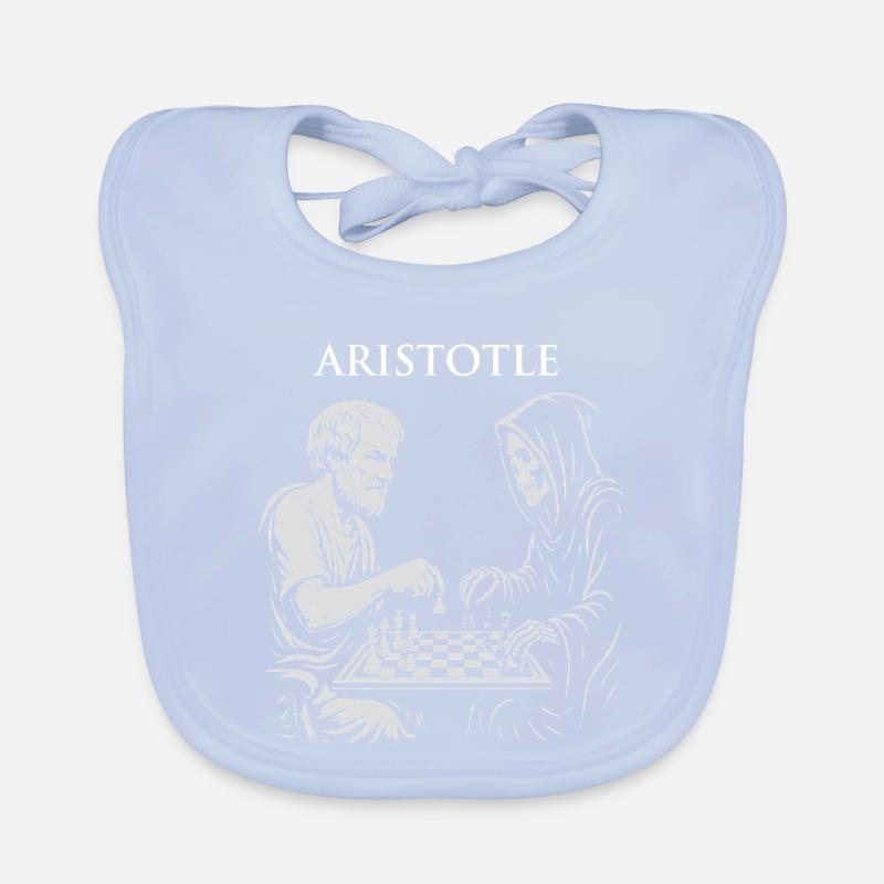 Aristotle and Grim Raper Chess Illustration Organic Baby Bibs