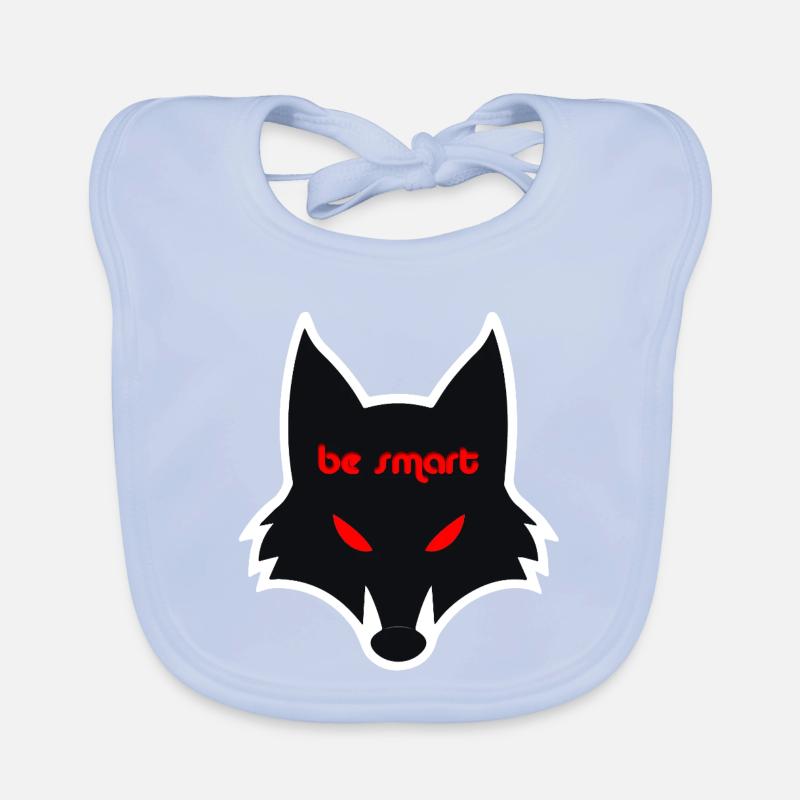 Graphique de loup noir avec un message Bavoir bio Bébé