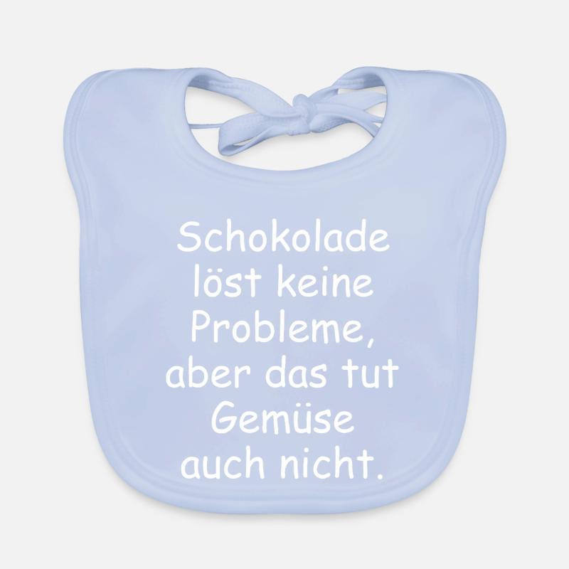 Chocolate doesn't solve any problems funny saying Organic Baby Bibs
