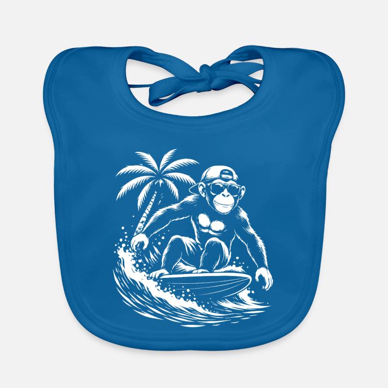 Surfing Monkey Beach Vibe Baby Bio-Lätzchen