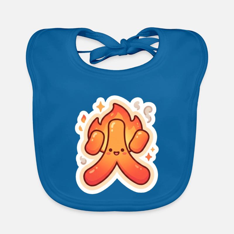火, Salut, Fire - Bavoir bio Bébé - bleu paon