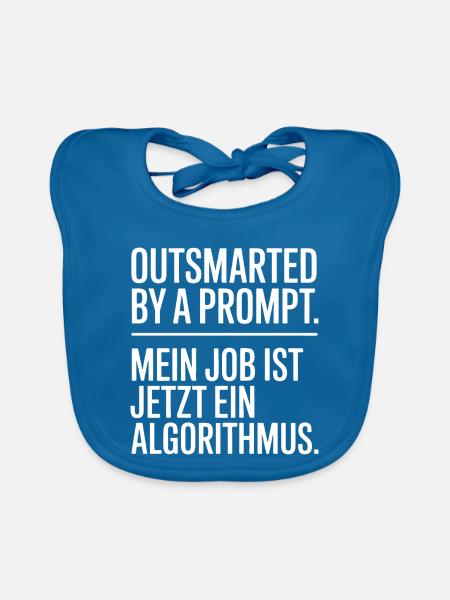 Algorithmusjob: Prompt dominiert - Baby Bio-Lätzchen - Pfauenblau