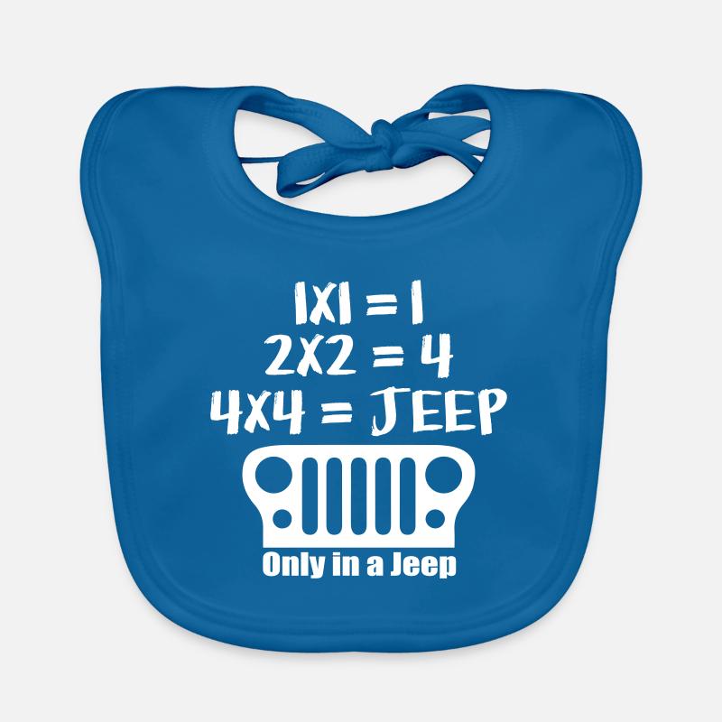 Jeeps 4x4 - Bavoir bio Bébé - bleu paon