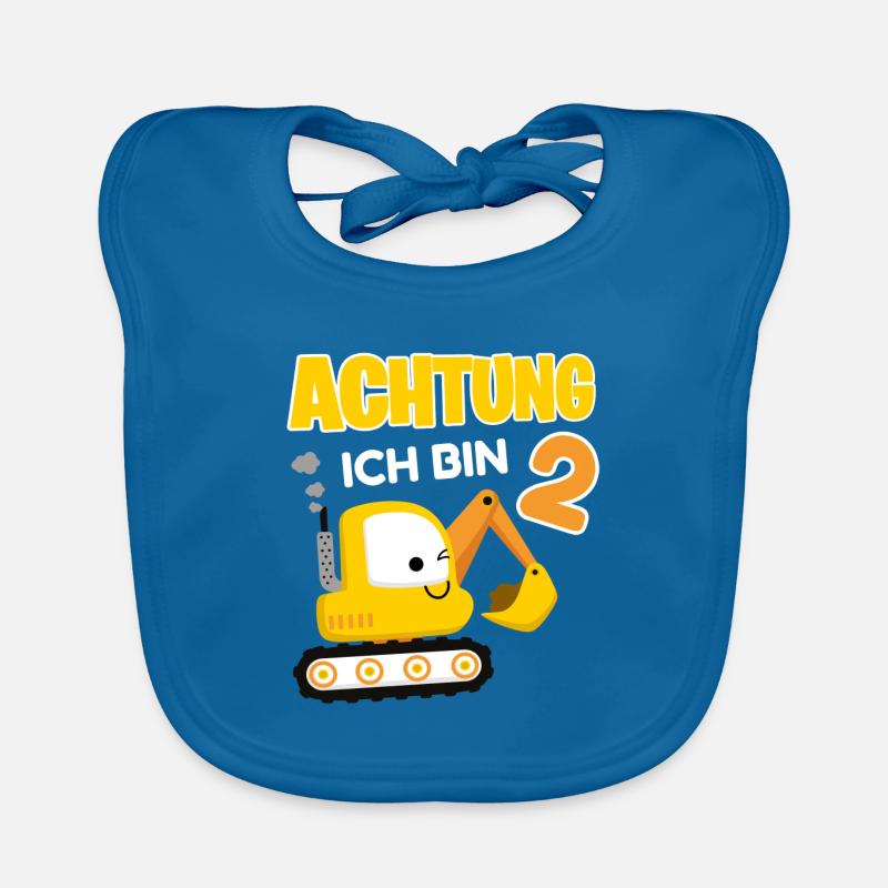 KINDER BAGGER JUNGEN BUBEN 2. GEBURTSTAG GESCHENK Baby Bio-Lätzchen
